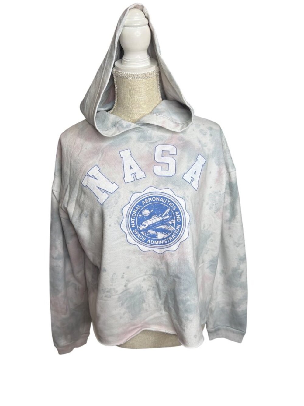 Womens Fifth Sun NASA Tie Dye Crop Hoodie  SIZE XL